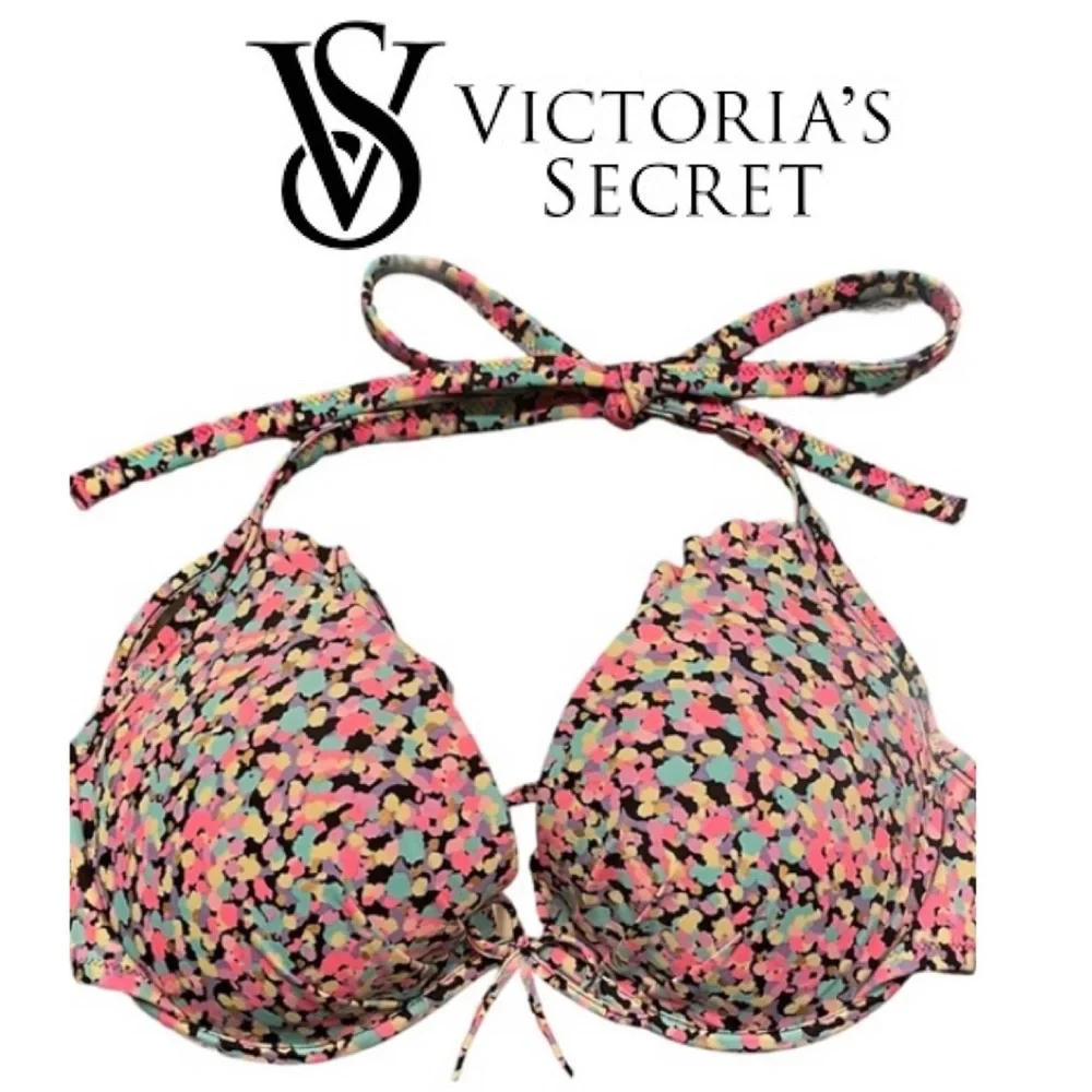 Sexy Bikini Top Victoria’s Secret Colorful Padded String Bikini Pink Blue Black